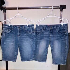 dELiA's Morgan Denim Bermuda Shorts Set of 2 Shorts Lot Y2K Jorts Size 11/12